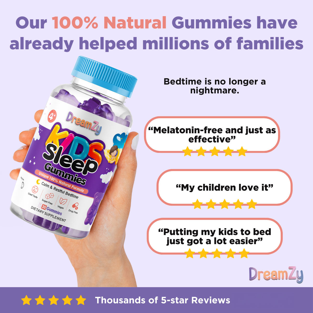 DreamZy Kids Sleep Gummies (100% Natural)